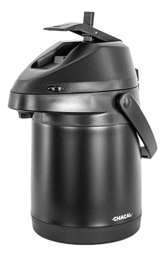 Garrafa Termica Chacal Preta Inox 2.5l Tereré Café Chimarrão Chá