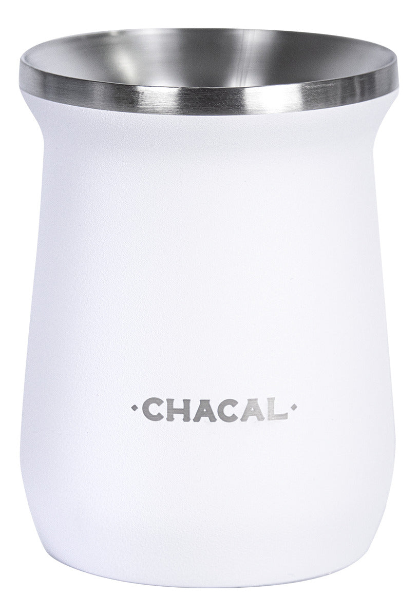 Copo Cuia Tereré Térmico 100% Inox Chacal 236ml Branco
