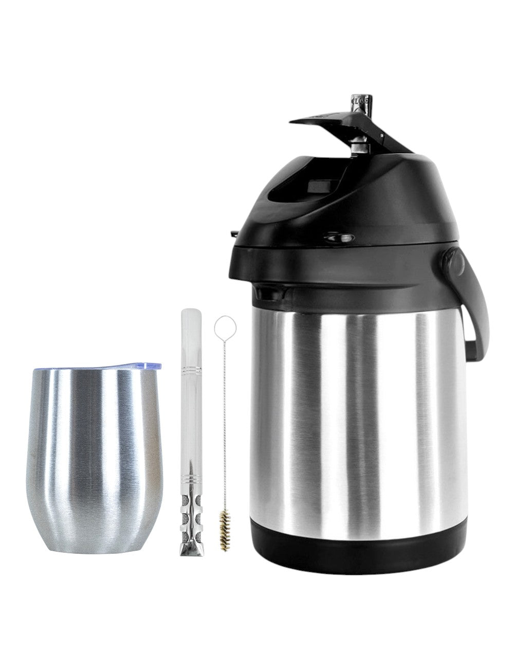 Kit Tereré Copo Termico 360ml Com Tampa Bomba Inox Garrafa Termica Inox