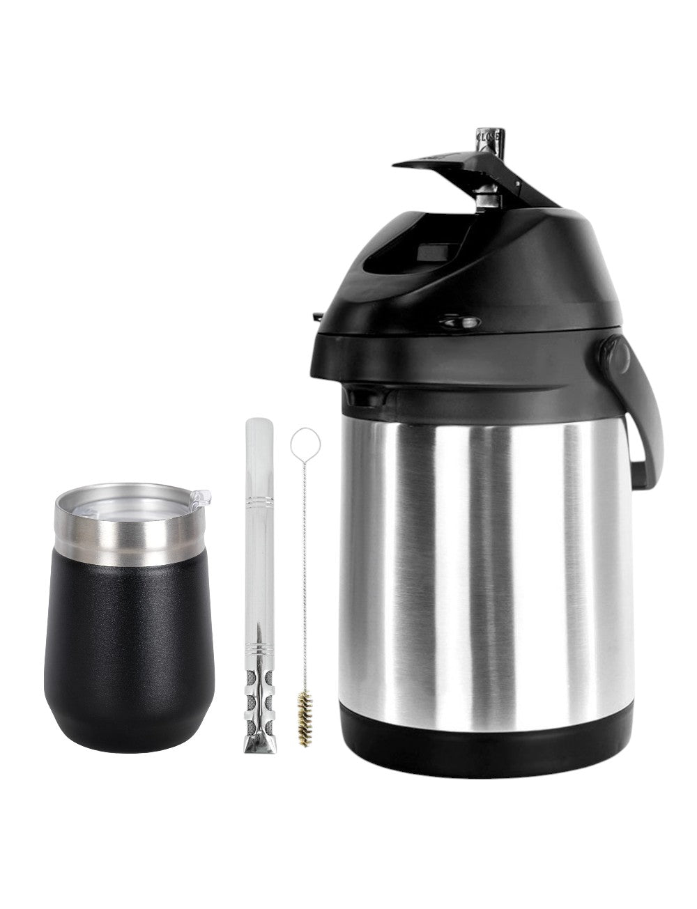 Kit Tereré Copo Termico 320ml Com Tampa Bomba Inox Garrafa Termica Inox