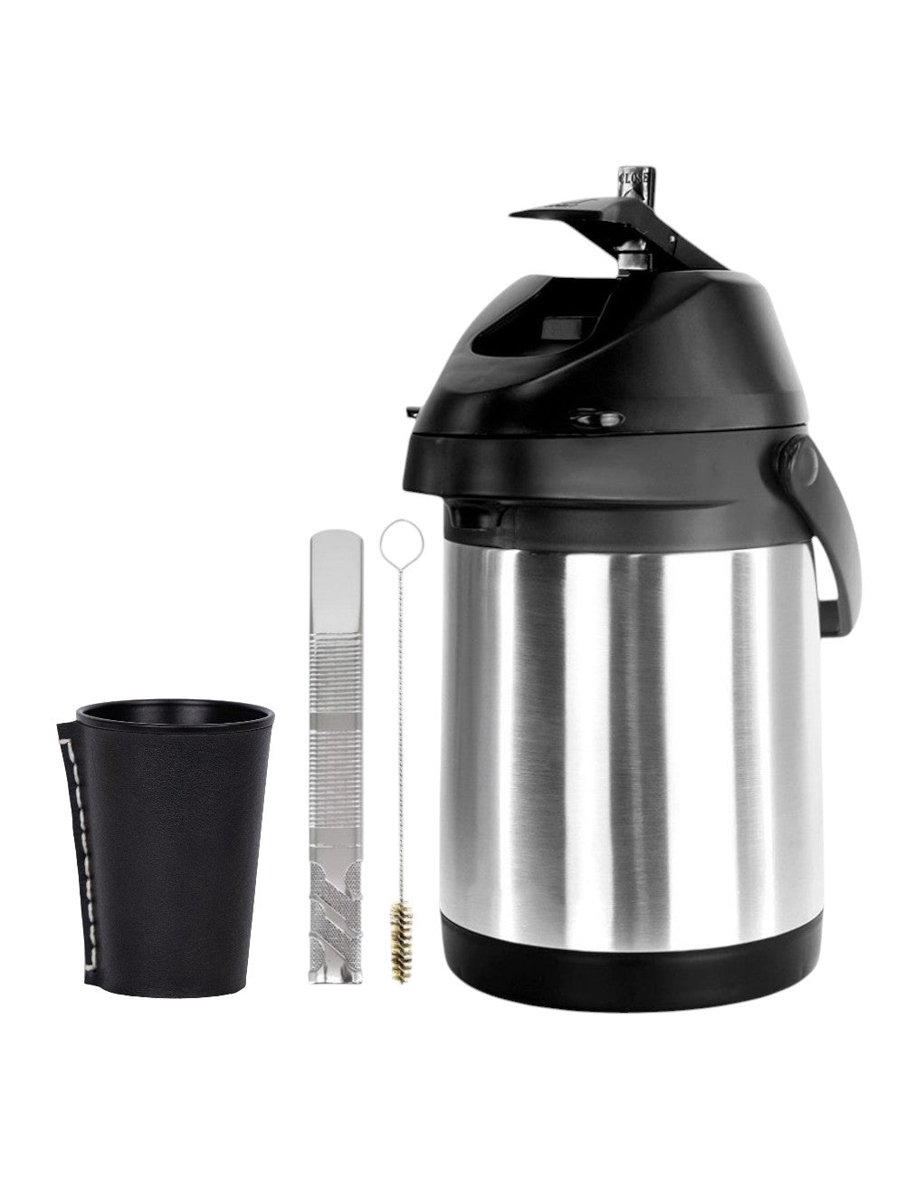 Kit Tereré Copo em Alumínio em Couro Sintético 200ml Bomba Inox Garrafa Termica Inox