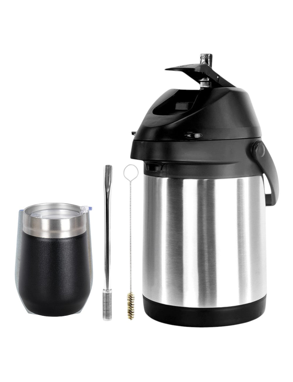 Kit Tereré Copo Termico 320ml Com Tampa Bomba Inox Garrafa Termica Inox