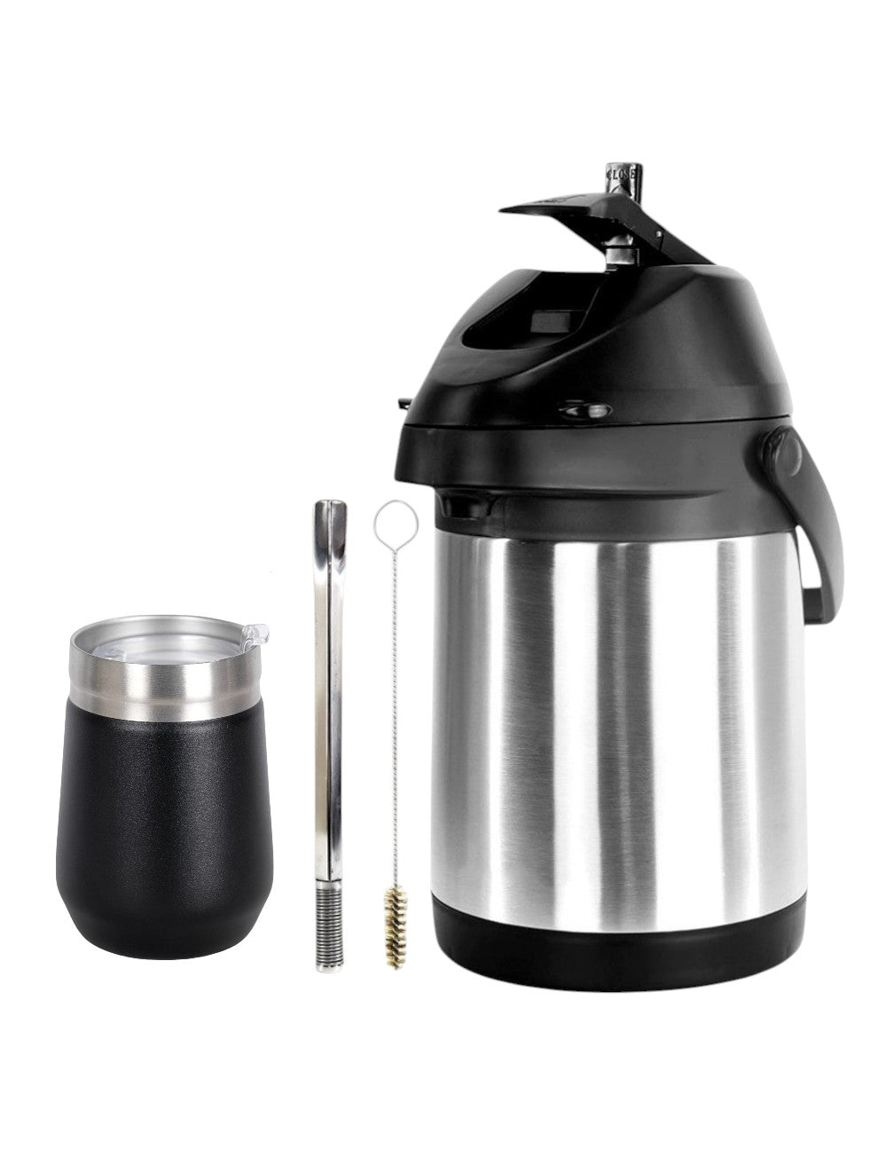Kit Tereré Copo Termico 320ml Com Tampa Bomba Inox Garrafa Termica Inox