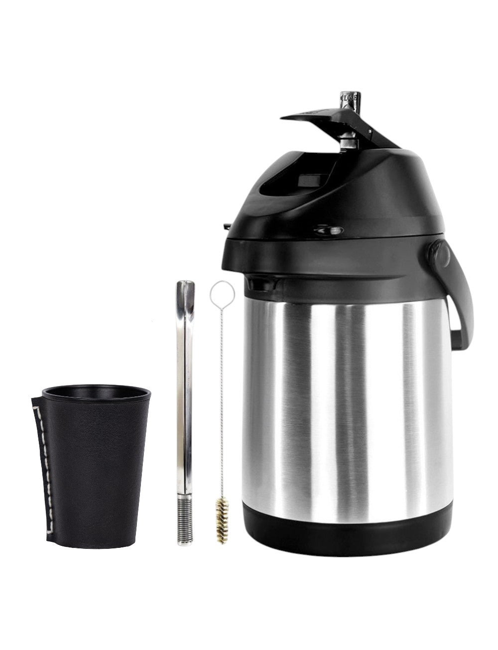 Kit Tereré Copo em Alumínio em Couro Sintético 200ml Bomba Inox Garrafa Termica Inox