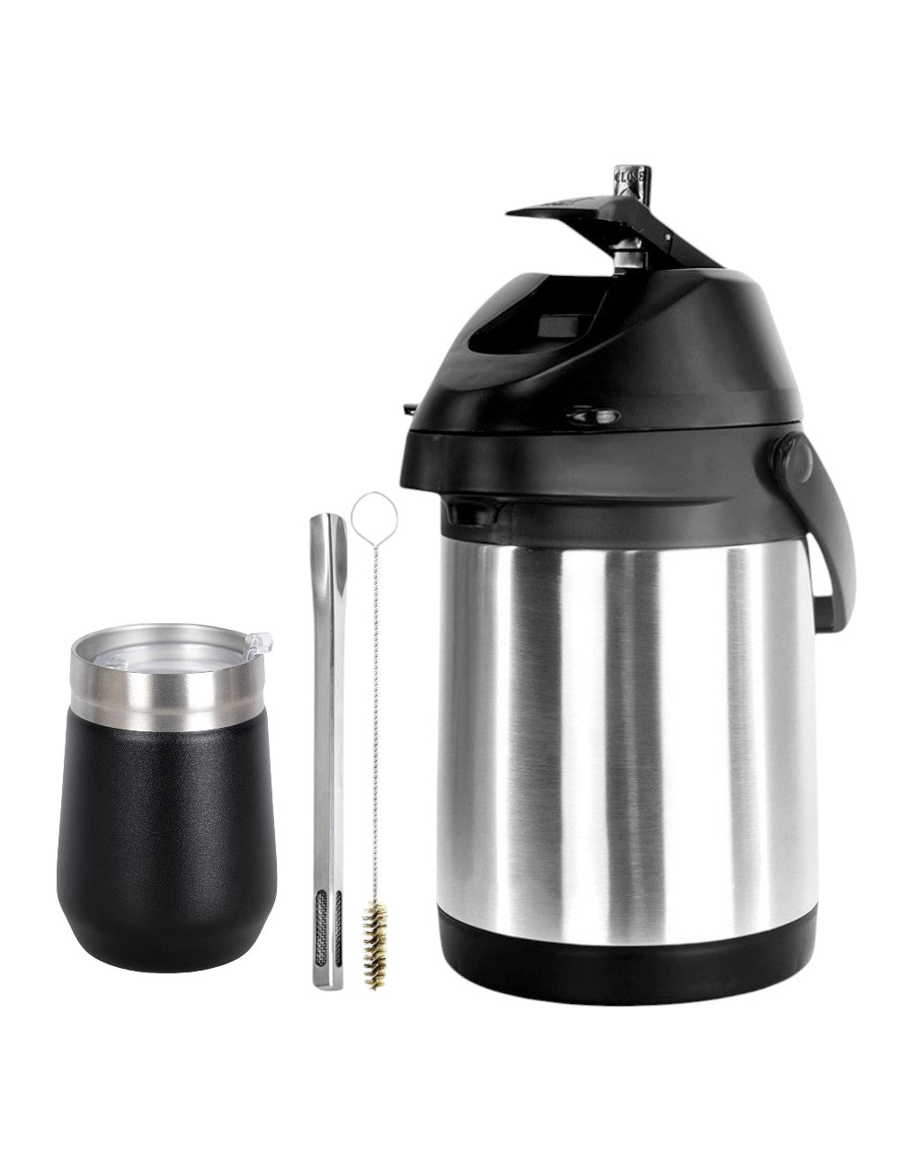 Kit Tereré Copo Termico 320ml Com Tampa Bomba Inox Garrafa Termica Inox