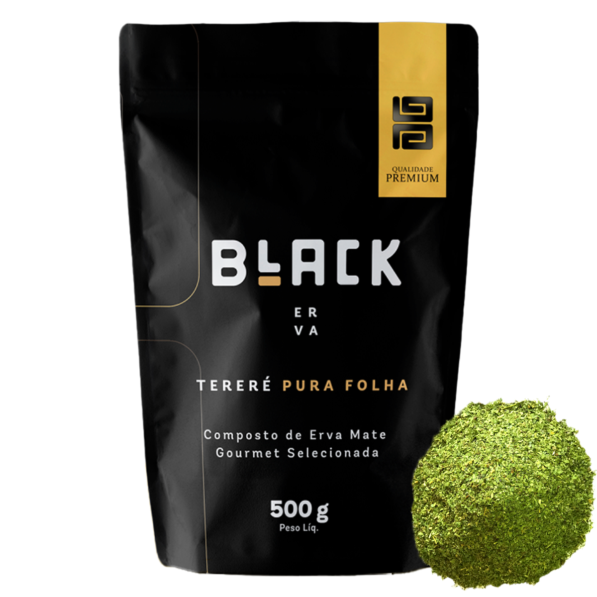 Erva Mate Tereré Black Erva Premium 500g Pura Folha