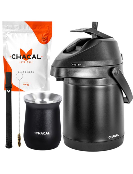 Kit Tereré Chacal Copo Bomba Garrafa Térmica 2.5l Erva