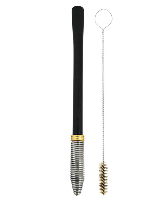 Bomba De Terere Aço Inox Lisa Mola Conica Preto 18cm