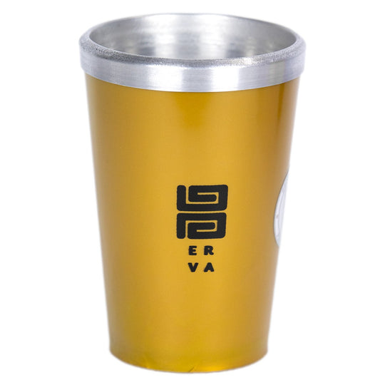 Copo Térmico Tereré Black Erva Alumínio e Acrilico Dourado 300ml