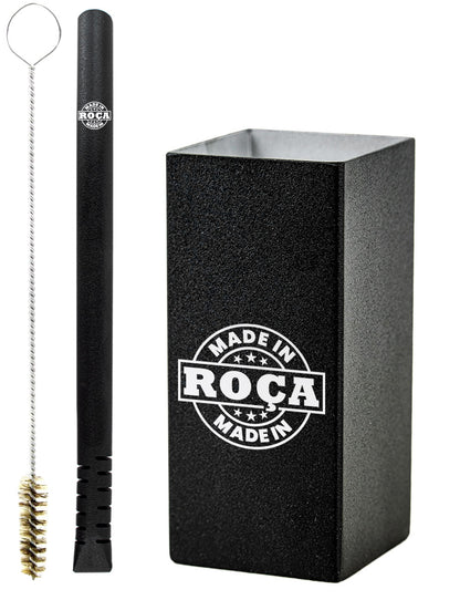 Kit Tereré Copo Cuia Premium Bomba Preto Made in Roça Escrita