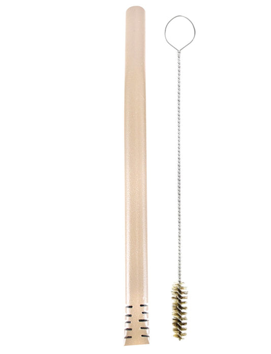 Bomba De Terere 19cm Aço Inox Lisa Filete Bege