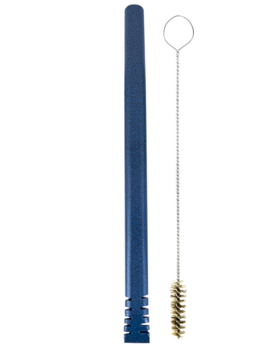 Bomba De Terere 19cm Aço Inox Lisa Filete Azul