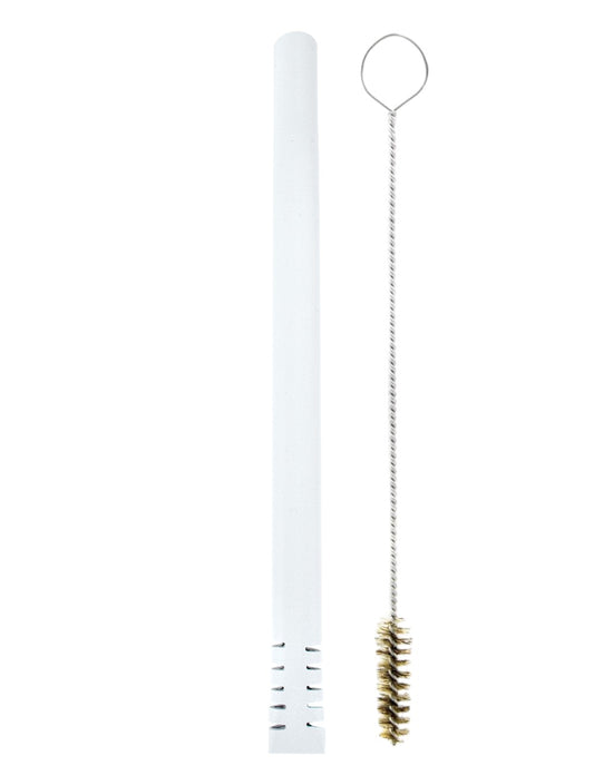 Bomba De Terere 19cm Aço Inox Lisa Filete Branco