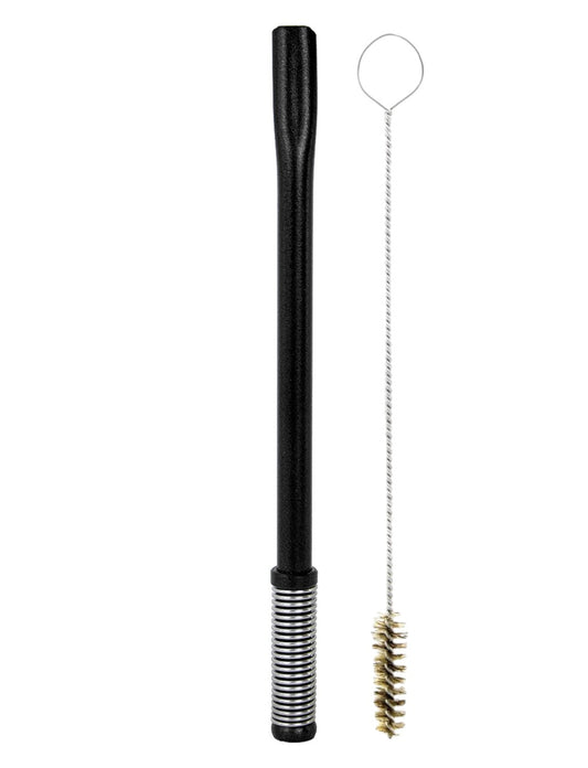 Bomba De Terere Aço Inox Lisa Bojo Mola Preto 18cm