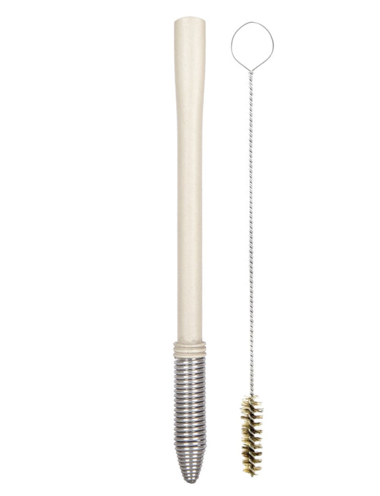 Bomba De Terere Aço Inox Lisa Mola Conica Bege 18cm