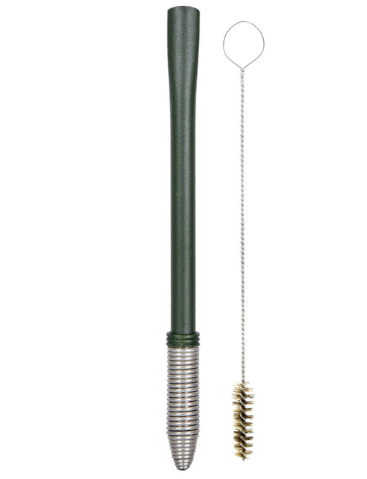 Bomba De Terere Aço Inox Lisa Mola Conica Verde 18cm