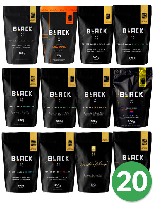 Kit 20 Ervas Mate Tereré Black Premium 500g - Escolha os Sabores