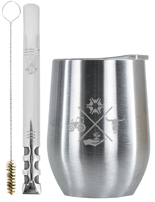 Kit Tereré Copo Cuia Premium Bomba Inox Made in Roça