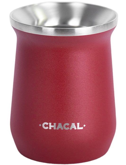Copo Cuia Tereré Térmico 100% Inox Chacal 236ml Bordo