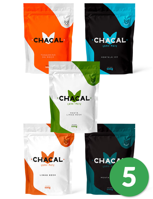 Kit 5 Ervas Mate Tereré Chacal Premium 500g - Escolha os Sabores