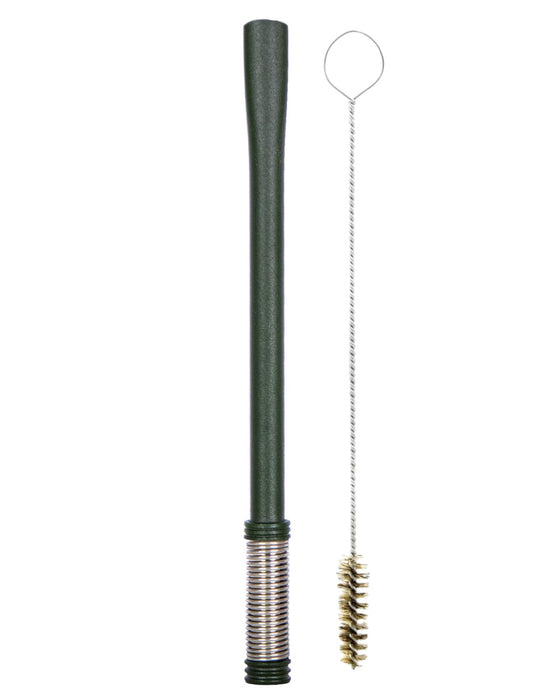 Bomba De Terere Aço Inox Lisa Bojo Mola Verde 18cm