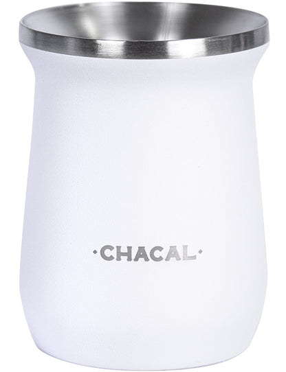 Copo Cuia Tereré Térmico 100% Inox Chacal 236ml Branco