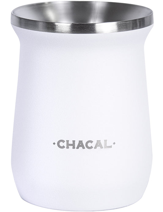 Copo Cuia Tereré Térmico 100% Inox Chacal 236ml Branco