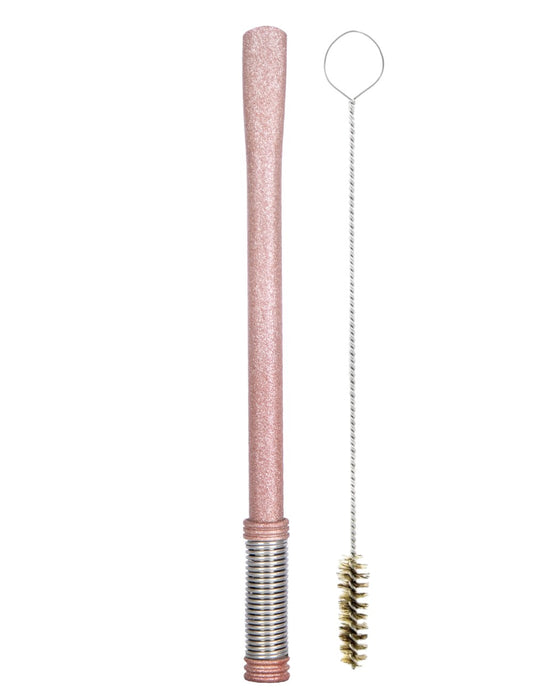 Bomba De Terere Aço Inox Lisa Bojo Mola Rose 18cm