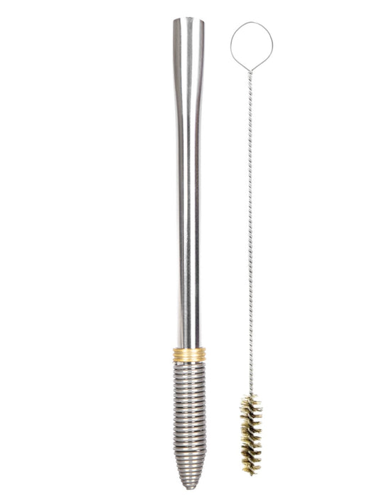 Bomba De Terere Aço Inox Lisa Mola Conica Silver 18cm