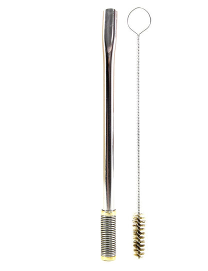 Bomba De Terere Aço Inox Lisa Gold Bojo Mola 18cm