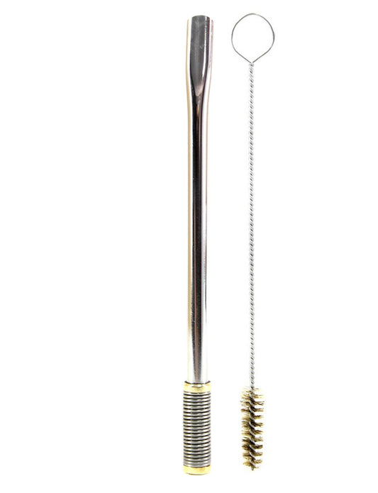 Bomba De Terere Aço Inox Lisa Gold Bojo Mola 18cm