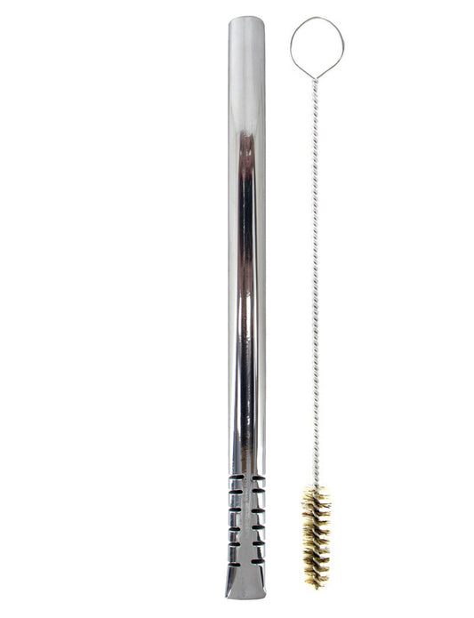 Bomba De Terere 19cm Aço Inox Lisa Filete Polido