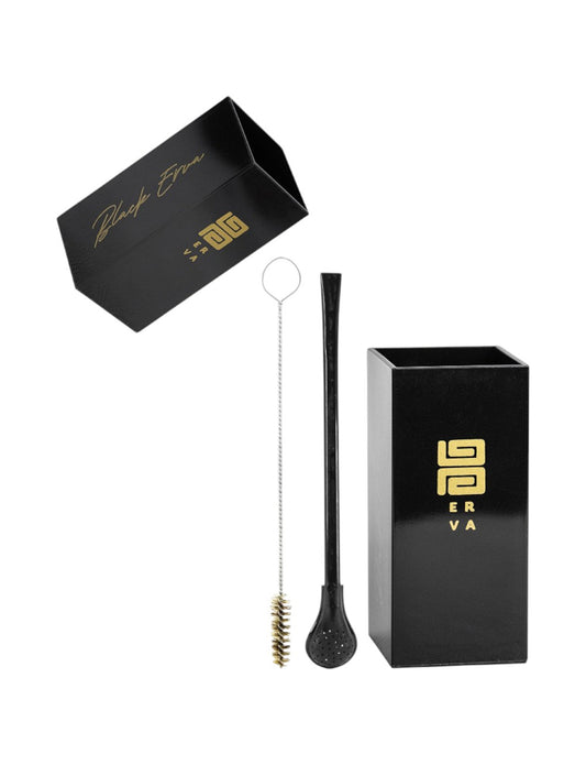 Kit Bomba Tradicional e Copo Quadrado Terere Black Erva Acrílico -  Escolha a Cor