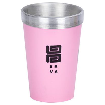Copo Térmico Tereré Black Erva Alumínio e Acrilico Rosa 300ml
