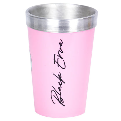 Copo Térmico Tereré Black Erva Alumínio e Acrilico Rosa 300ml