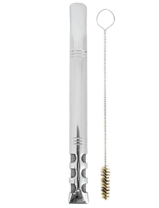 Bomba De Terere 19cm Aço Inox Lisa v6 Polido
