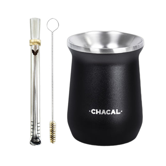 Kit Terere Chacal Copo E Bomba E Escova 100% Inox