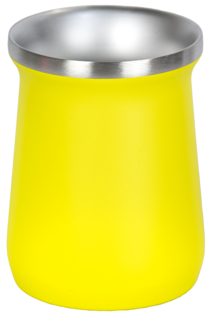 Copo Cuia Tereré Térmico 100% Inox  236ml Amarelo