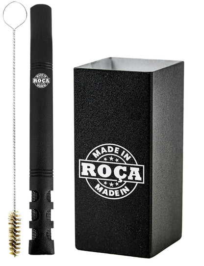 Kit Tereré Copo Cuia Premium Bomba Preto Made in Roça Escrita