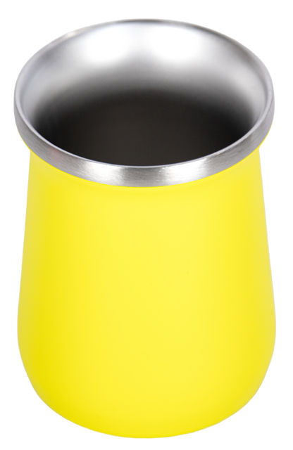 Copo Cuia Tereré Térmico 100% Inox  236ml Amarelo