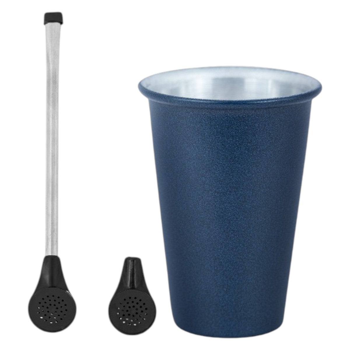 Kit Bomba Tradicional Plástico e Copo Terere Aluminio 280ml -  Escolha a Cor
