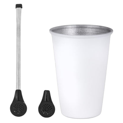Kit Bomba Tradicional Plástico e Copo Terere Aluminio 280ml -  Escolha a Cor