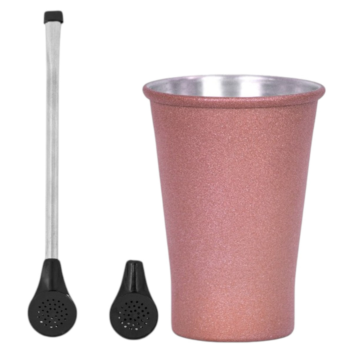 Kit Bomba Tradicional Plástico e Copo Terere Aluminio 280ml -  Escolha a Cor