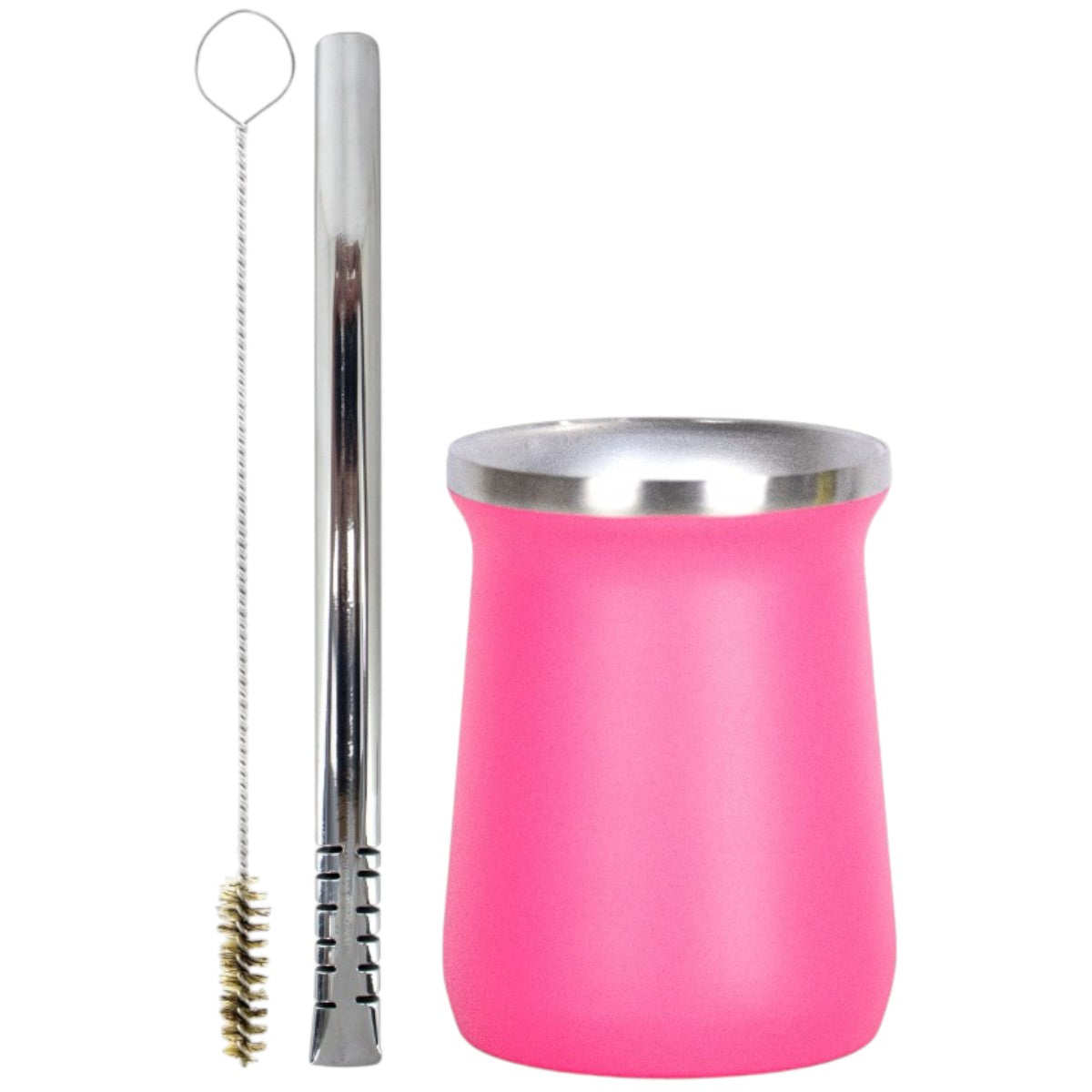 Kit Bomba Filete e Copo Cuia Tereré Térmico 100% Inox 236ml -  Escolha a Cor