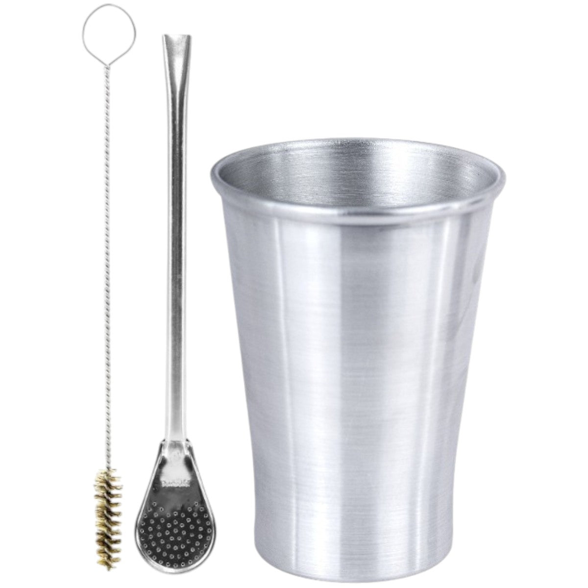 Kit Bomba Tradicional e Copo Terere Alumínio 280ml -  Escolha a Cor