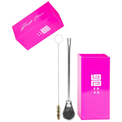 Kit Bomba Tradicional e Copo Quadrado Terere Black Erva Acrílico -  Escolha a Cor