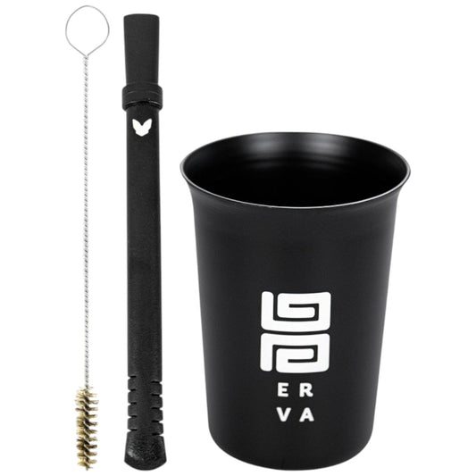Kit Copo Tereré Black Erva New Classic Alumínio Bomba Preta