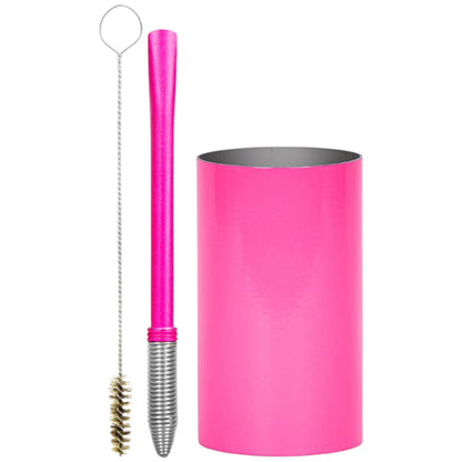 Kit Bomba Mola Conica e Copo Redondo Terere Aço Inox -  Escolha a Cor