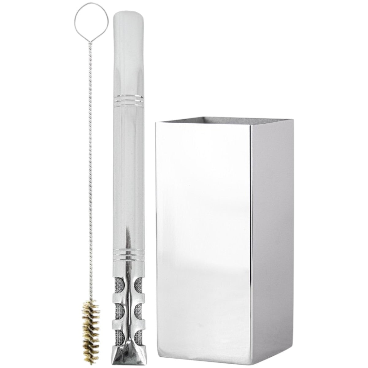 Kit Bomba V6 e Copo Quadrado Terere Aço Inox -  Escolha a Cor
