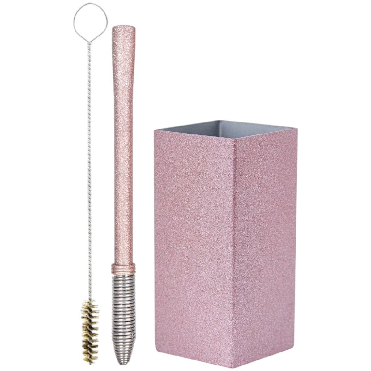 Kit Bomba Mola Conica e Copo Quadrado Terere Aço Inox -  Escolha a Cor